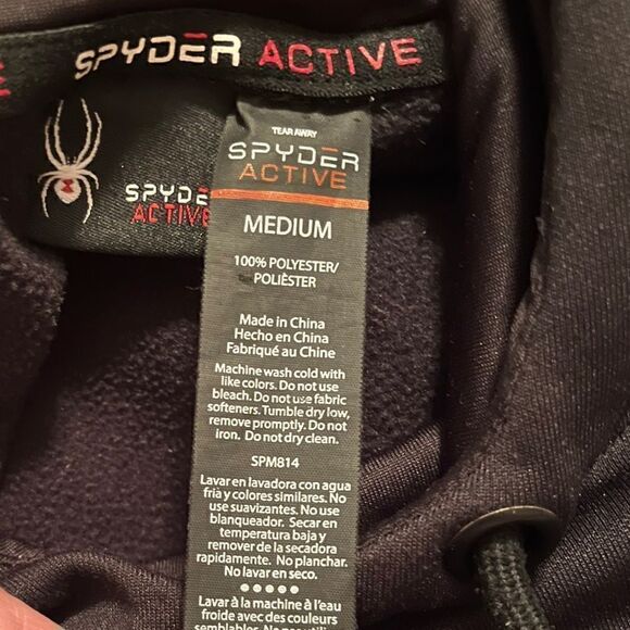 SPYDER Active Long Sleeve Hoodie Black Men’s Size Medium - Picture 5 of 5